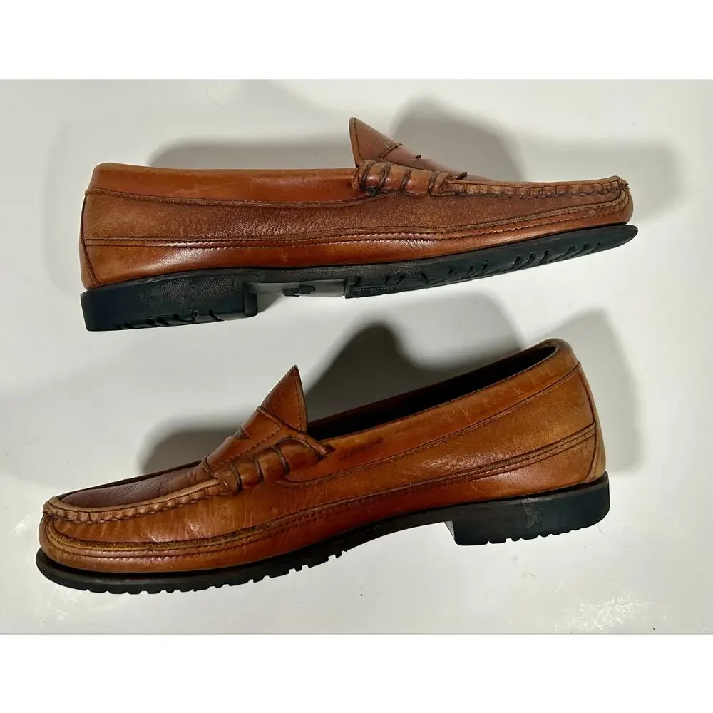 Men's Allen Edmonds Shoes Brown Leather Penny Loafers Comfort Walking Size 9.5 D